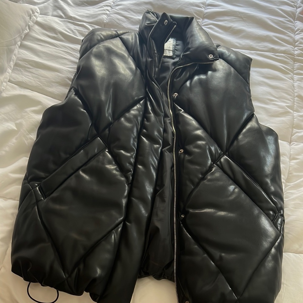 Abercrombie Oversized Faux Leather Vest